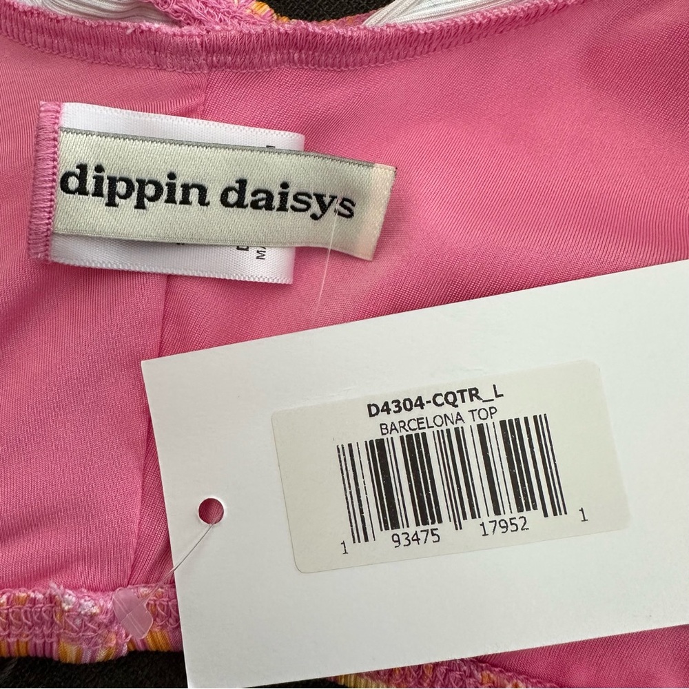 Women’s Pink Floral Tie-Front Bikini Top - Picture 6 of 7